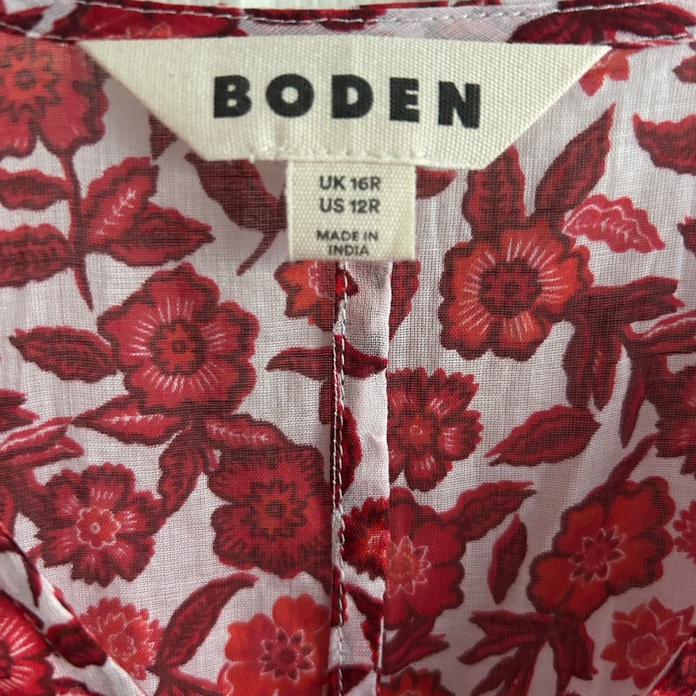Boden Coral Red Dress SZ 12R US Boho Style